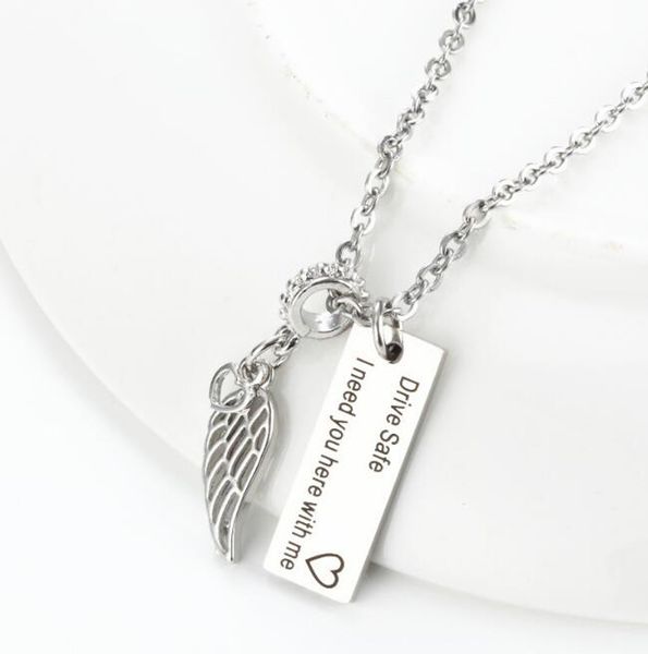 angel wings pendant i need you here husband gifts dad father valentines day gift stainless steel necklace, Silver
angel wings pendant i need you here husband gifts dad father valentines day gift stainless steel necklace, Silver