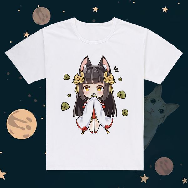 

game azur lane short sleeves tshirt cos nagato t-shirt cartoon skirt tee, White;black