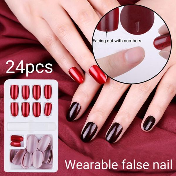 24 pcs fake nails reusable stick on nails press on full cover false nail tips wrap tool box plastic, Red;gold
24 pcs fake nails reusable stick on nails press on full cover false nail tips wrap tool box plastic, Red;gold