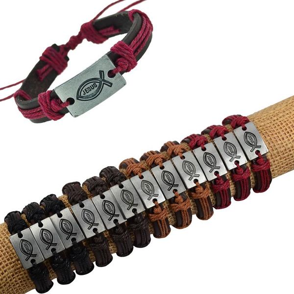 jiayiqi 12pcs/set wholesale punk style leather bracelets i love jesus braided rope bangle for men women jewelry christmas gifts, Golden;silver
jiayiqi 12pcs/set wholesale punk style leather bracelets i love jesus braided rope bangle for men women jewelry christmas gifts, Golden;silver