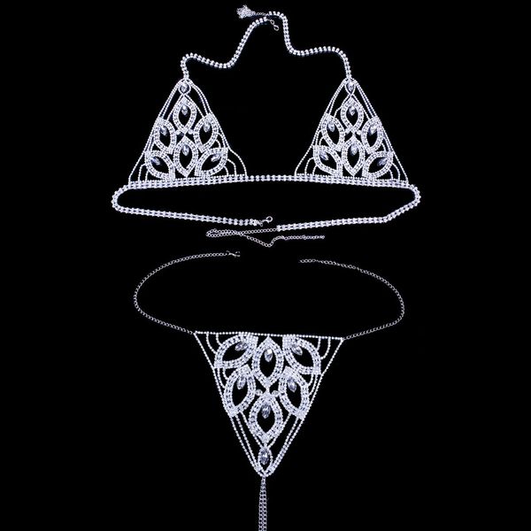 stonefans leaf body accessories body chain bra set for women crystal jewelry underwear pantie simple waist round thong, Slivery;golden
stonefans leaf body accessories body chain bra set for women crystal jewelry underwear pantie simple waist round thong, Slivery;golden