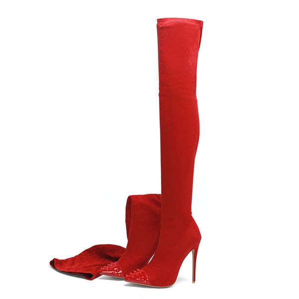 arqa red pointed toe rivet pure color stilettos high heels long boots party wedding overknee boots fall winter shoes, Black
arqa red pointed toe rivet pure color stilettos high heels long boots party wedding overknee boots fall winter shoes, Black