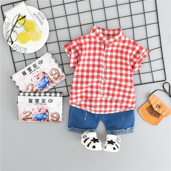 2020 children's clothing summer new children's baby plaid shirt short sleeve two-piece suit, White
2020 children's clothing summer new children's baby plaid shirt short sleeve two-piece suit, White