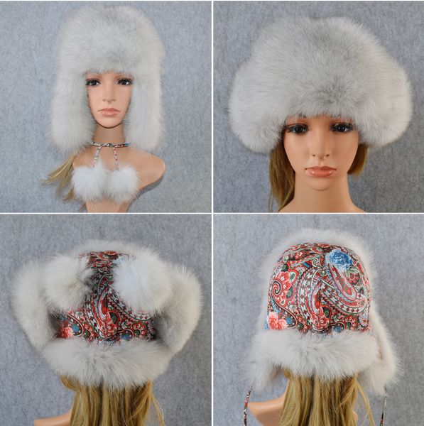 2019 women natural real fox fur hat winter ushanka bomber cap russia snow wind thick warm fur girls real sleepskin leather caps, Blue;gray
2019 women natural real fox fur hat winter ushanka bomber cap russia snow wind thick warm fur girls real sleepskin leather caps, Blue;gray