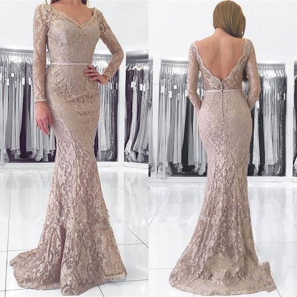 v-neck long sleeve mermaid prom dresses 2020 lace button back satin long evening dresses party prom gowns, Black
v-neck long sleeve mermaid prom dresses 2020 lace button back satin long evening dresses party prom gowns, Black
