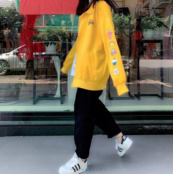 double sleeve full print cartoon print small logo ka autumn parade men and women zipper jacket kaws mens designer hoodies, Black;brown
double sleeve full print cartoon print small logo ka autumn parade men and women zipper jacket kaws mens designer hoodies, Black;brown