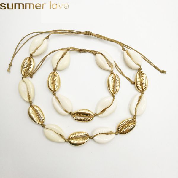 natural shell beads rope bracelet necklace set fashion jewelry for women handmade zinc alloy shell braid bracelets necklaces gifts, Silver
natural shell beads rope bracelet necklace set fashion jewelry for women handmade zinc alloy shell braid bracelets necklaces gifts, Silver
