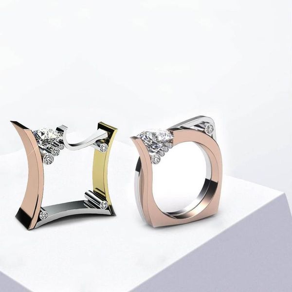 nice women men ring band wedding couple gift creative punk style tide ring, Golden;silver
nice women men ring band wedding couple gift creative punk style tide ring, Golden;silver