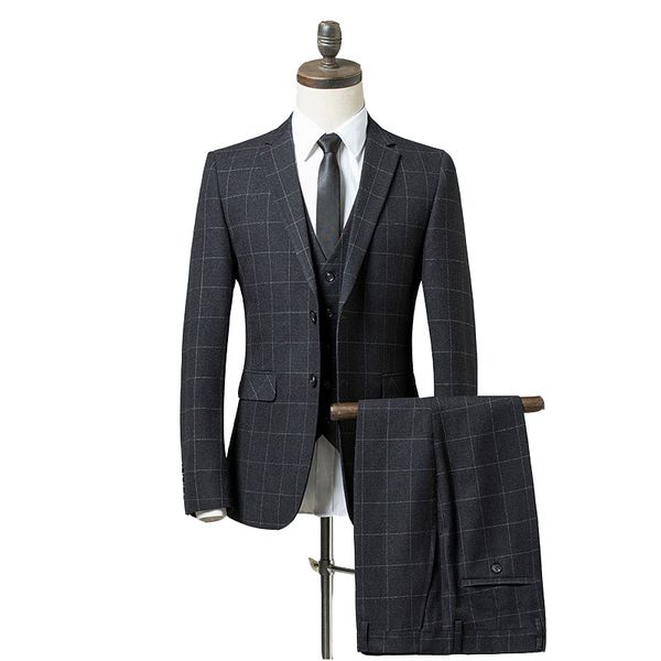 2019 new black plaid suit men formal slim fit three piece suits men prom groomsmen mens wedding suits (jacket+pants+vest, White;black
2019 new black plaid suit men formal slim fit three piece suits men prom groomsmen mens wedding suits (jacket+pants+vest, White;black
