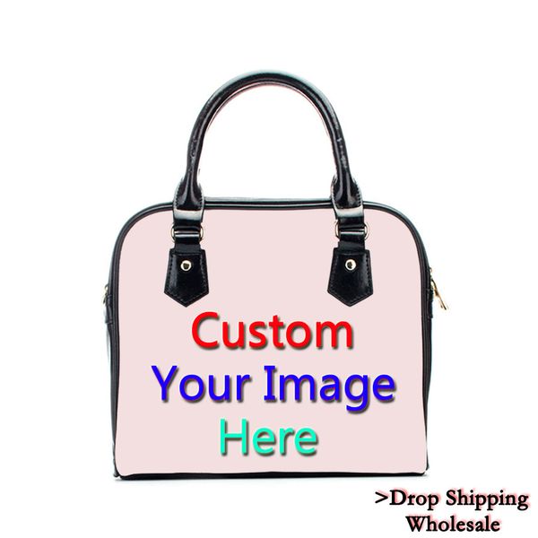

a bag with custom image diy print women handbag fashion laides pu shoulder female bolsos feminina dropshipping wholesale