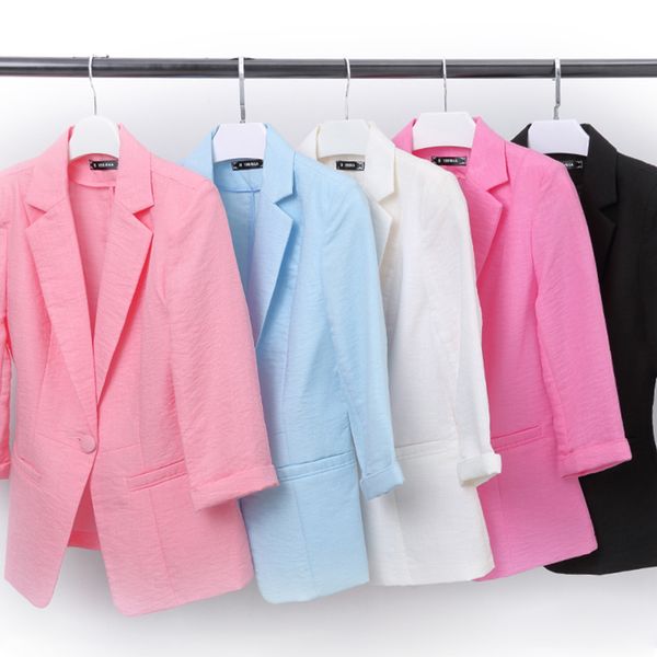 

ladies black pink blazer feminino plus size 4xl formal jacket womens white blaser rosa female blue women suit office ladies 2019, White;black