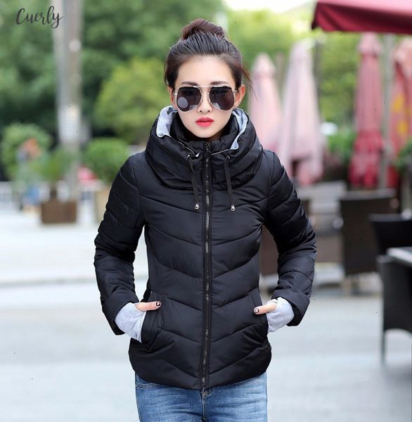 hooded 2020 women winter jacket short cotton padded womens coat autumn casaco feminino inverno solid color parka stand collar, Black
hooded 2020 women winter jacket short cotton padded womens coat autumn casaco feminino inverno solid color parka stand collar, Black