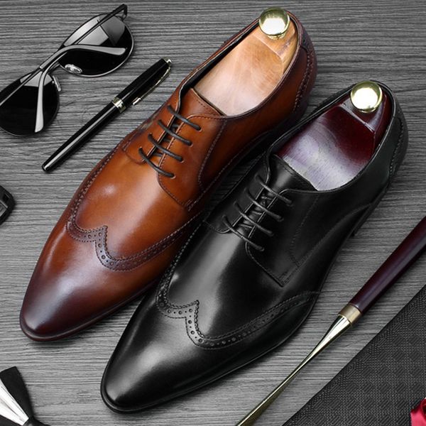 italian designer carved man formal dress shoes genuine leather handmade pointed toe men's wedding party brogue flats ss446, Black
italian designer carved man formal dress shoes genuine leather handmade pointed toe men's wedding party brogue flats ss446, Black