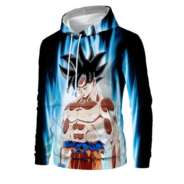 mens designer chiba dragon ball 3d digital printing sweater, Black