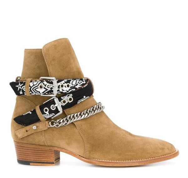 man kanye west new brand fashion designer rock bandana buckle ankle boots caramel brown leather pointed toe slip-on buckle shoes boots, Black
man kanye west new brand fashion designer rock bandana buckle ankle boots caramel brown leather pointed toe slip-on buckle shoes boots, Black