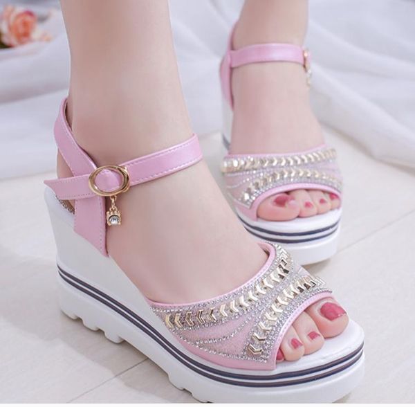 2019 women's sandals in summer with new style slope heel thick bottom waterproof table @85, Black
2019 women's sandals in summer with new style slope heel thick bottom waterproof table @85, Black