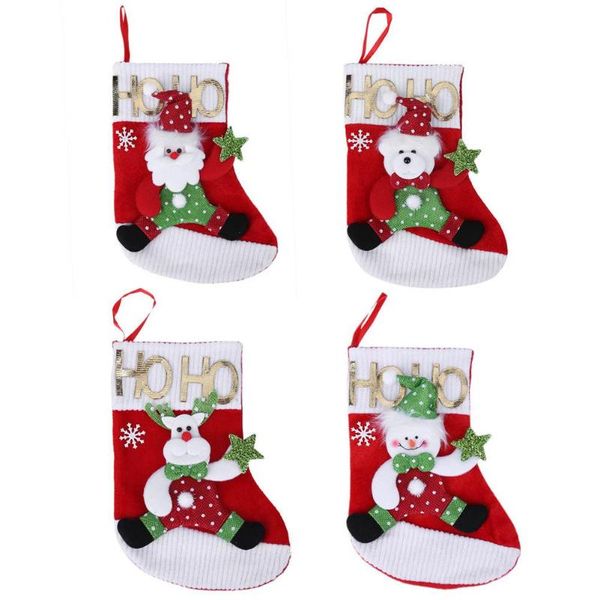 christmas tree decorative ornament cloth socks stocking candy bag xmas gift