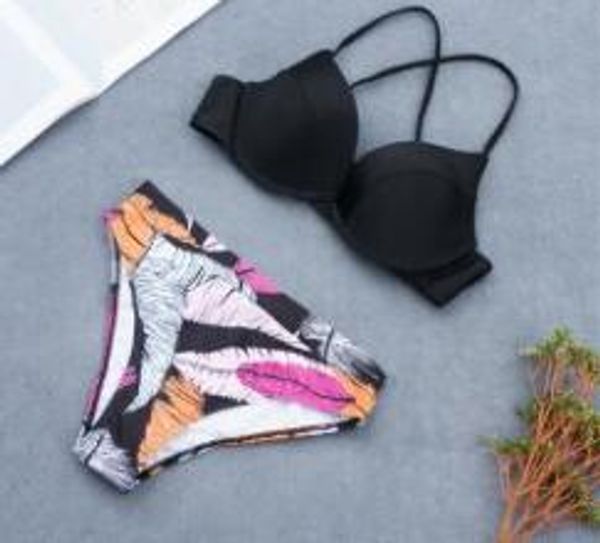 2019 solid bikini push up swimwear women swimsuit low waist halter two pieces brazilian bathing suit thong padded suits, White;black
2019 solid bikini push up swimwear women swimsuit low waist halter two pieces brazilian bathing suit thong padded suits, White;black