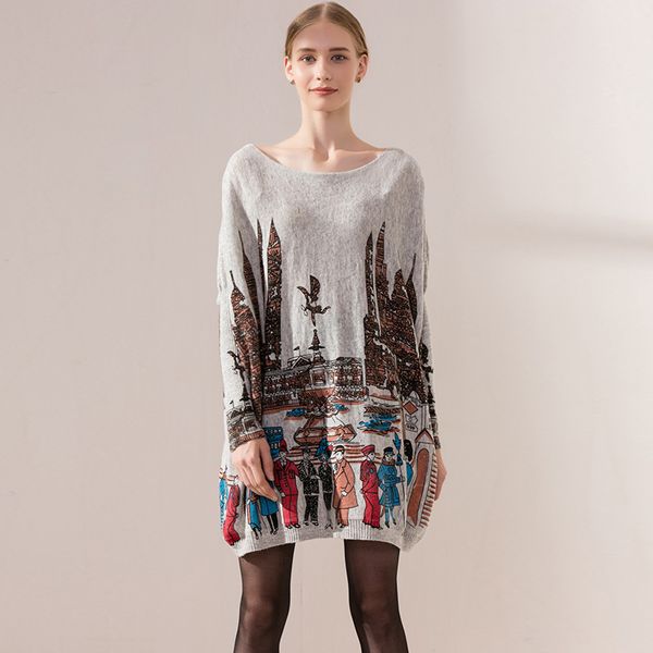 women's sweaters loose pullover sweater batwing long sleeve fasion print ladies oversized female clothing tb6134, White;black
women's sweaters loose pullover sweater batwing long sleeve fasion print ladies oversized female clothing tb6134, White;black