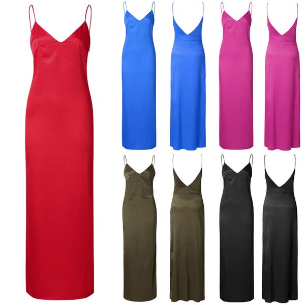 women ladies silk v neck sleeveless split dress fashion simple solid 2019 trend women summer clothes vestidos ship, Black;gray
women ladies silk v neck sleeveless split dress fashion simple solid 2019 trend women summer clothes vestidos ship, Black;gray
