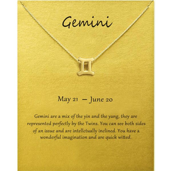 fashion gemini pendant necklace for women make a card 12 constellation necklace birthday gift jewelry, Silver
fashion gemini pendant necklace for women make a card 12 constellation necklace birthday gift jewelry, Silver