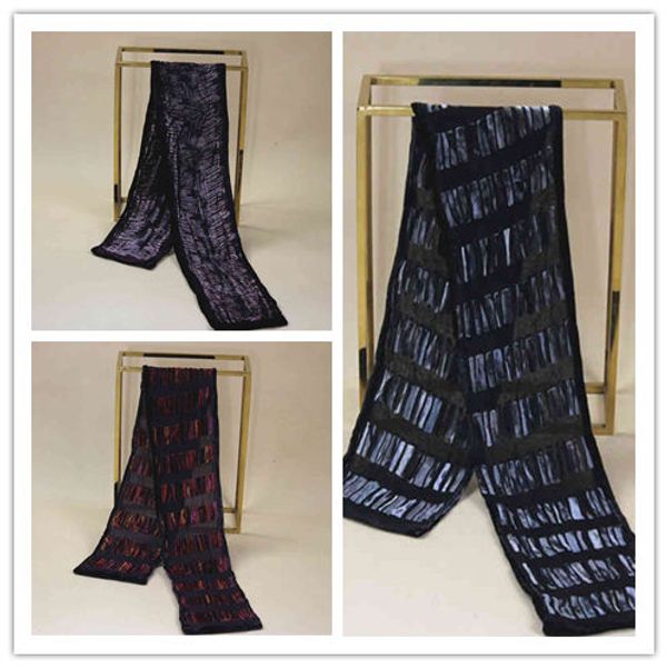 velvet silk scarf women men,size:16*130cm,double-decker