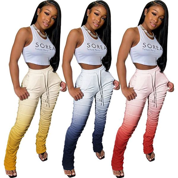 haoyuan gradient stacked sweatpants women joggers elastic summer leggings bell bottom trouser high waist flare ruched pants, Black;white
haoyuan gradient stacked sweatpants women joggers elastic summer leggings bell bottom trouser high waist flare ruched pants, Black;white