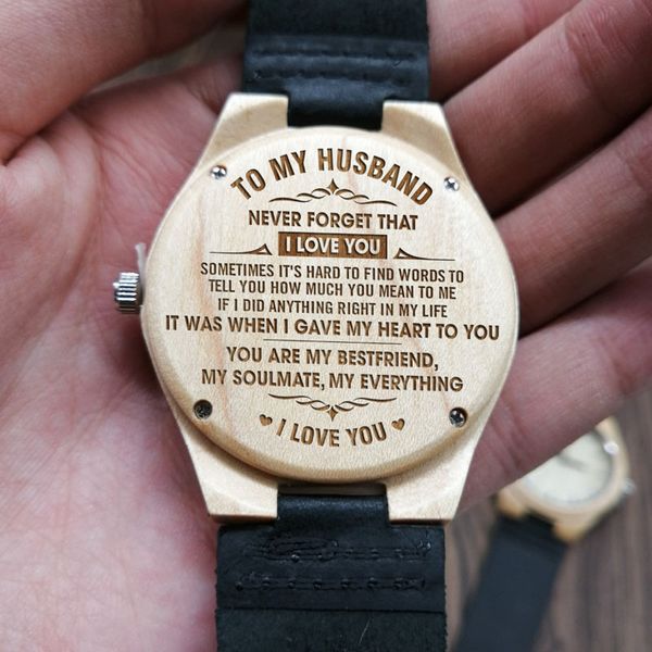 to my husband never forget that i love you personalized wood engraved watch for men dropshipping 2019 anniversary gift, Slivery;brown
to my husband never forget that i love you personalized wood engraved watch for men dropshipping 2019 anniversary gift, Slivery;brown