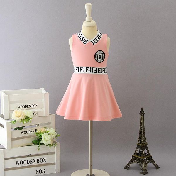 girl's dresses baby girl dress kids letter sleeve vest dresses 2020 designer infant princess party dress children boutique clothing s76, Red;yellow
girl's dresses baby girl dress kids letter sleeve vest dresses 2020 designer infant princess party dress children boutique clothing s76, Red;yellow