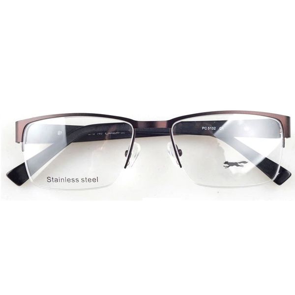 half frame metal glasses frames for preteenage boys black/brown, Silver