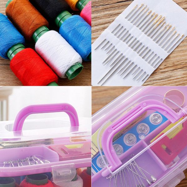 10 pieces set treasure box sewing box portable sewing 7 color large thread reel gold tail needle, Black
10 pieces set treasure box sewing box portable sewing 7 color large thread reel gold tail needle, Black