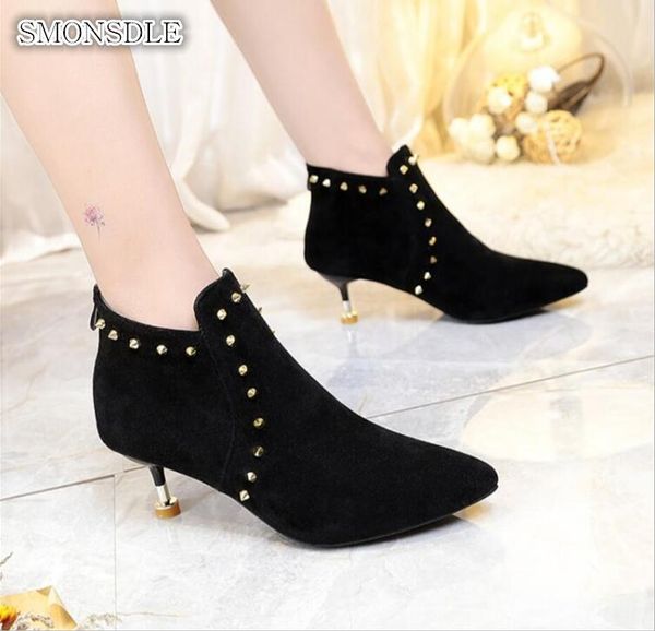 smonsdle 2019 new pointed shoes in autumn and winter with a single boots frosted small heel boots women high-heeled, Black
smonsdle 2019 new pointed shoes in autumn and winter with a single boots frosted small heel boots women high-heeled, Black