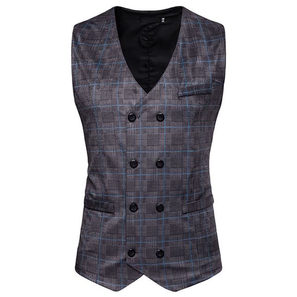 classic plaid checked double breasted suit vest men 2019 brand new business casual vest waistcoat men wedding pary dress vests, Black;white
classic plaid checked double breasted suit vest men 2019 brand new business casual vest waistcoat men wedding pary dress vests, Black;white