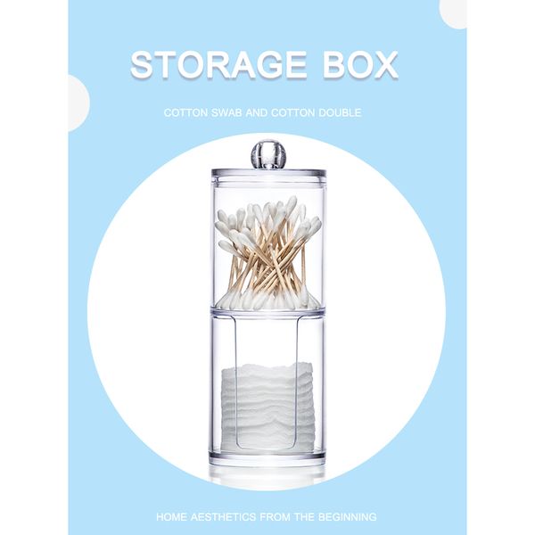 acrylic two-layer cotton pad container round storage case makeup organizer cotton swabs storage box cosmetics swab holder
acrylic two-layer cotton pad container round storage case makeup organizer cotton swabs storage box cosmetics swab holder