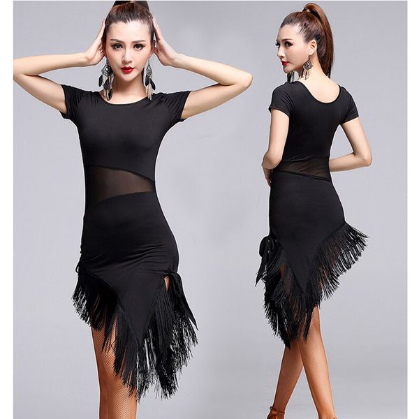 latin dance dress short-sleeve latin dance tassel one-piece dress for women ballroom tango cha cha costumes, Black;red
latin dance dress short-sleeve latin dance tassel one-piece dress for women ballroom tango cha cha costumes, Black;red