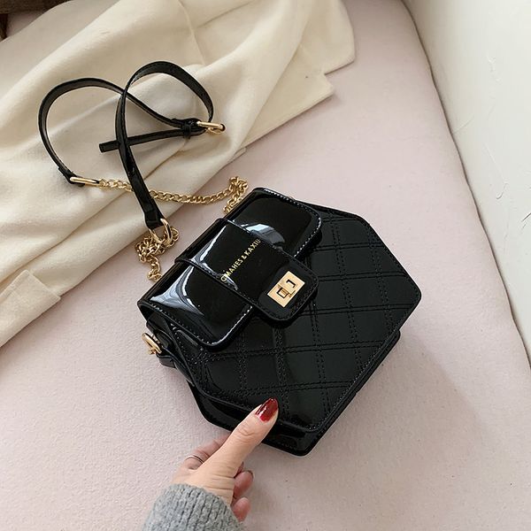 women handbag 2020 new designer fashion patent leather chain crossbody messenger bag small hexagon shoulder bag
women handbag 2020 new designer fashion patent leather chain crossbody messenger bag small hexagon shoulder bag