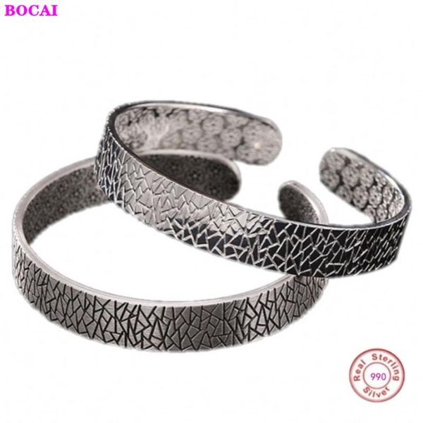 s999 sterling silver women's bracelet retro personalized pattern bracelet simple design opening thai silver craft, Black
s999 sterling silver women's bracelet retro personalized pattern bracelet simple design opening thai silver craft, Black