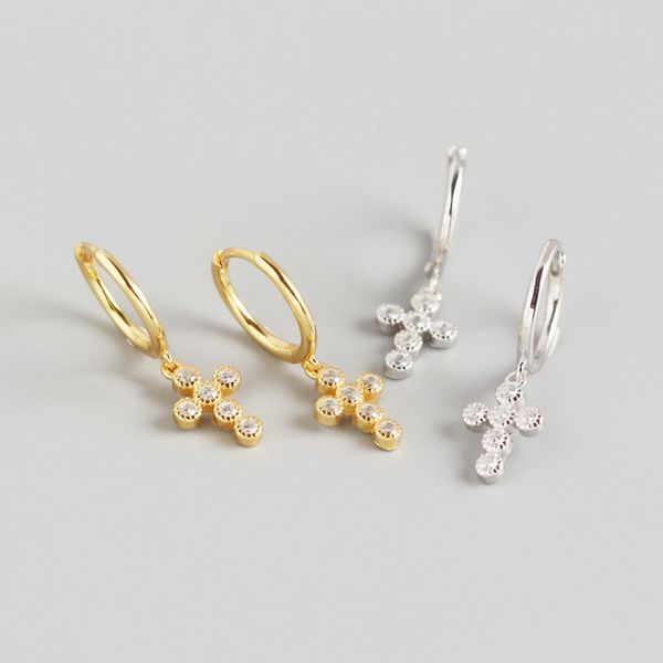 925 sterling silver earrings fashion ins style cross geometric zircon round ear ring drop wild women girl silver ear jewelry, Golden;silver
925 sterling silver earrings fashion ins style cross geometric zircon round ear ring drop wild women girl silver ear jewelry, Golden;silver