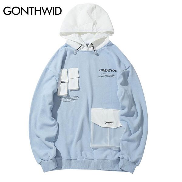 front pockets color block patchwork pullover hoodies hip hop hooded sweatshirts streetwear fashion casual hoodie, Black
front pockets color block patchwork pullover hoodies hip hop hooded sweatshirts streetwear fashion casual hoodie, Black