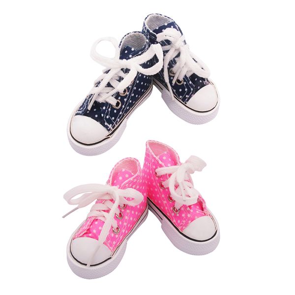 2 pairs 7.5cm canvas shoes dress up supply for 1/3 doll shoes, blue+pink 
2 pairs 7.5cm canvas shoes dress up supply for 1/3 doll shoes, blue+pink