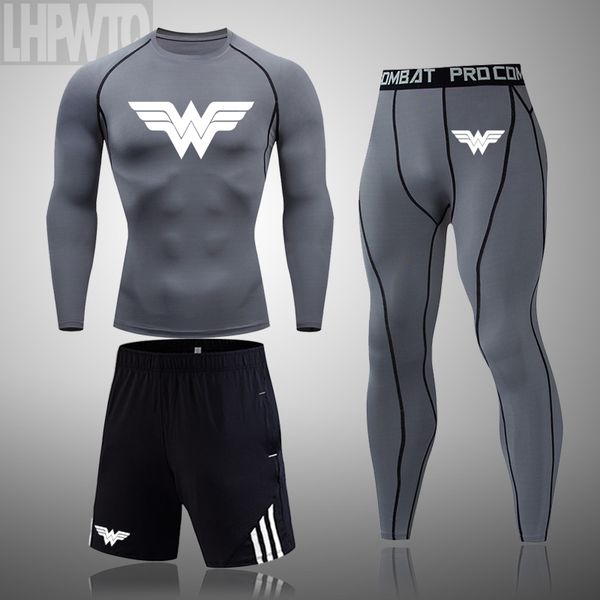 3pcs / set men's gym workout sports suit fitness compression clothes running jogging sport wear exercise t-shirt, Black;blue
3pcs / set men's gym workout sports suit fitness compression clothes running jogging sport wear exercise t-shirt, Black;blue