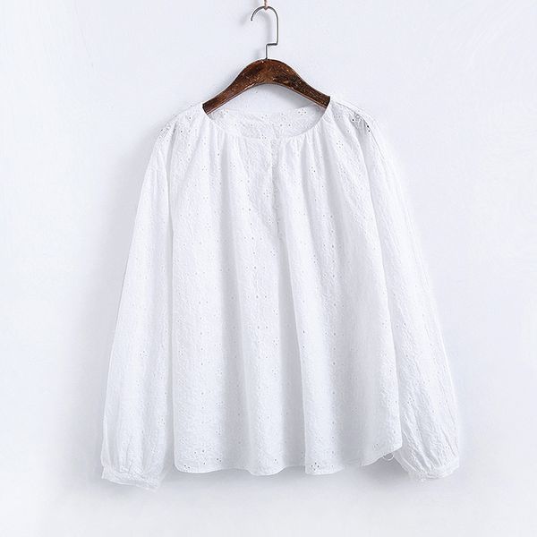 women's blouses & shirts shirt women spring literature lantern sleeve loose o-neck hollow out embroidered long-sleeved female clothes c, White
women's blouses & shirts shirt women spring literature lantern sleeve loose o-neck hollow out embroidered long-sleeved female clothes c, White