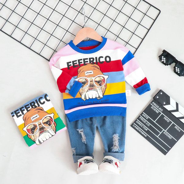 2019 new style children long sleeve with holes cowboy hoodie boy's suit cartoon stripes puppy children two-piece set
2019 new style children long sleeve with holes cowboy hoodie boy's suit cartoon stripes puppy children two-piece set