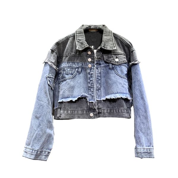 contrast color stitching denim jacket female high waist loose thin short jacket female 2019 early autumn new wave, Black;brown
contrast color stitching denim jacket female high waist loose thin short jacket female 2019 early autumn new wave, Black;brown