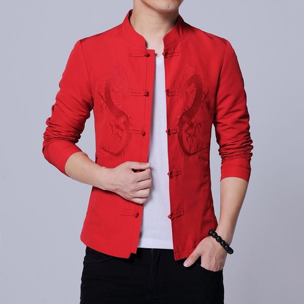 2020 new red embroidered mens tang suit coat size 4xl jacket men black single-breasted slim jackets and coats, Black;brown
2020 new red embroidered mens tang suit coat size 4xl jacket men black single-breasted slim jackets and coats, Black;brown