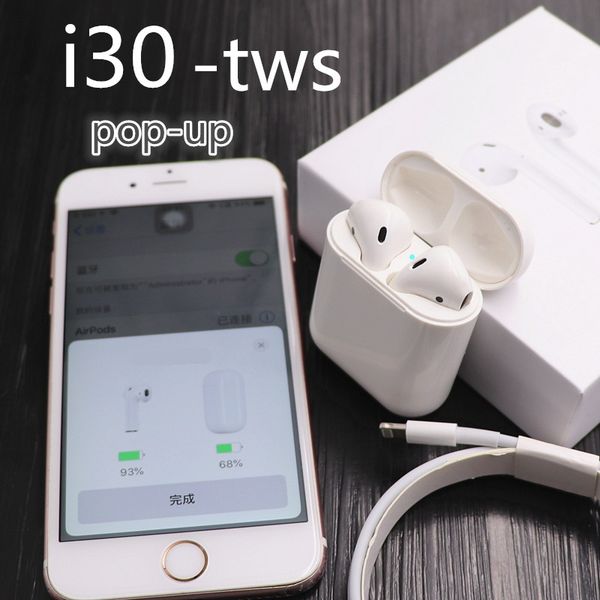 

I30 TWS earphones Pop-up 1:1 size Replica Wireless music 6D Super Bass Bluetooth 5.0 Earphone i3tws PK w1 chip 1:1 i10 i20 tws i12 tws