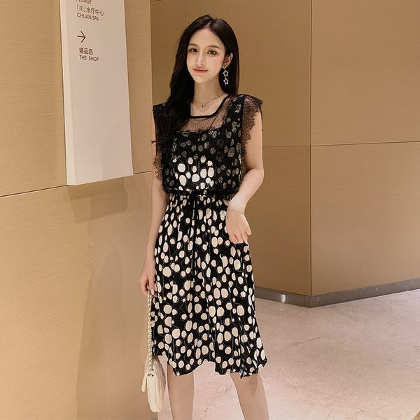 women's dress 2020 summer new net red lace mesh yarn stitching skirt color chiffon dress female, Black;gray
women's dress 2020 summer new net red lace mesh yarn stitching skirt color chiffon dress female, Black;gray