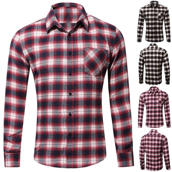 fashion men casual novelty plaid print pocket long sleeves shirt blouse stylish clothes in apparel for men #4n15, White;black
fashion men casual novelty plaid print pocket long sleeves shirt blouse stylish clothes in apparel for men #4n15, White;black