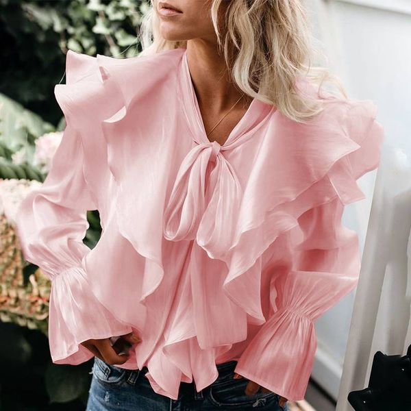 stylish women's ruffle blouse zanzea 2020 summer shirts csual flare sleeve female bow tie button bluas plus size tunic 5xl, White
stylish women's ruffle blouse zanzea 2020 summer shirts csual flare sleeve female bow tie button bluas plus size tunic 5xl, White