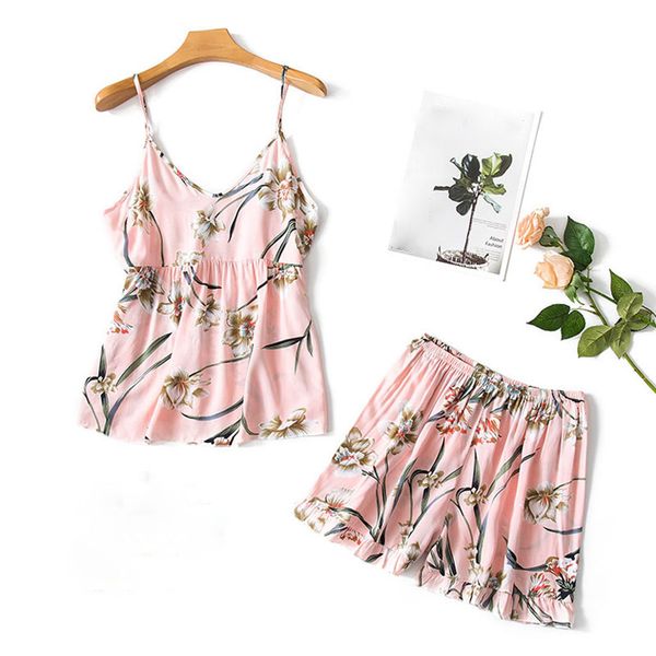 floral print satin pajamas set women summer casual home clothes spaghetti strap sleepwear nightwear pyjamas girls nightie, Black;red
floral print satin pajamas set women summer casual home clothes spaghetti strap sleepwear nightwear pyjamas girls nightie, Black;red